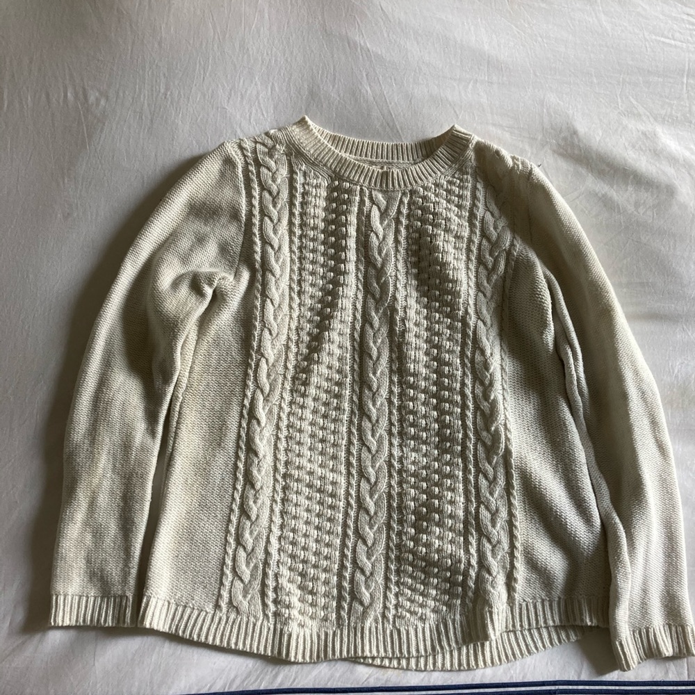 Jcrew medium cream cable knit sweater